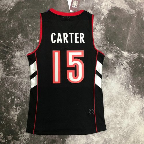 Maillot de Basket #15 Vince Carter Raptors 1999-00 Vintage Violet Noir Imprimé